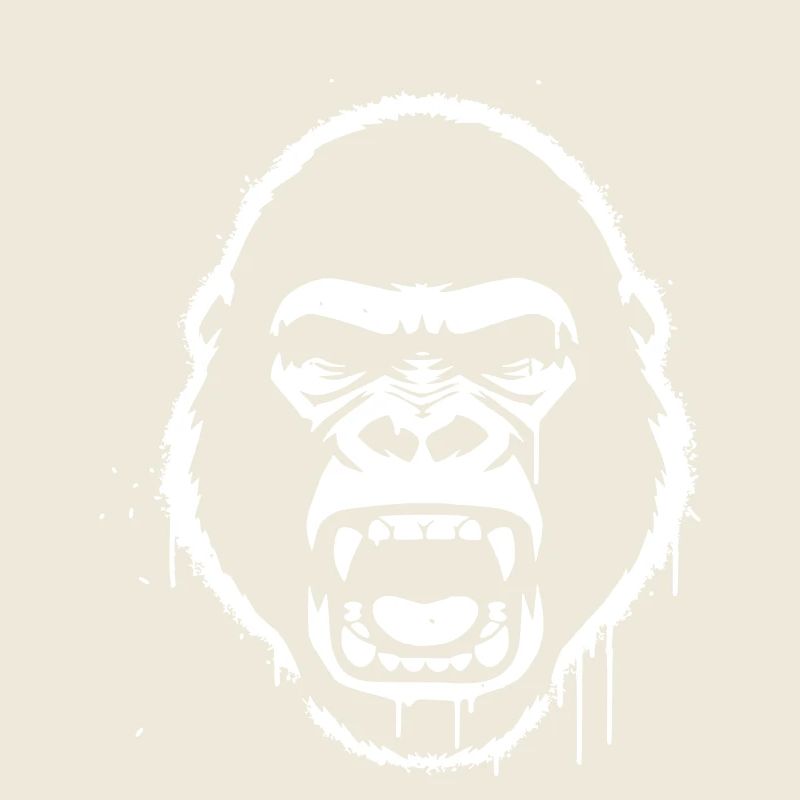 Furious Gorilla Stencil Grunge vector_path129