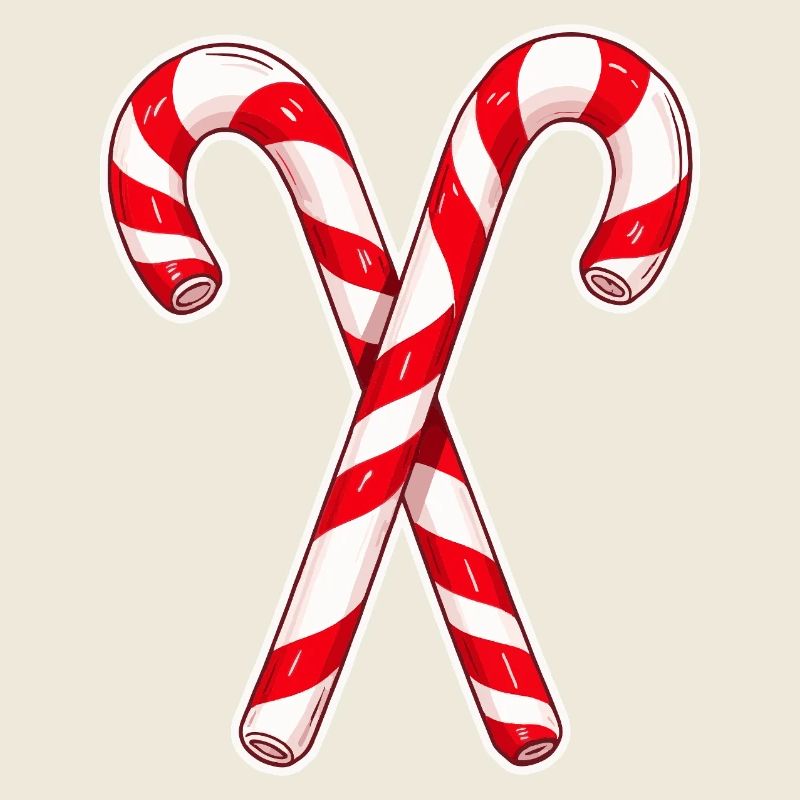 Crossed Candy Cane Duo