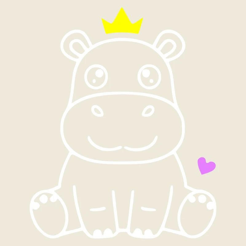 Hippopotame avec le prince héritier Princesse