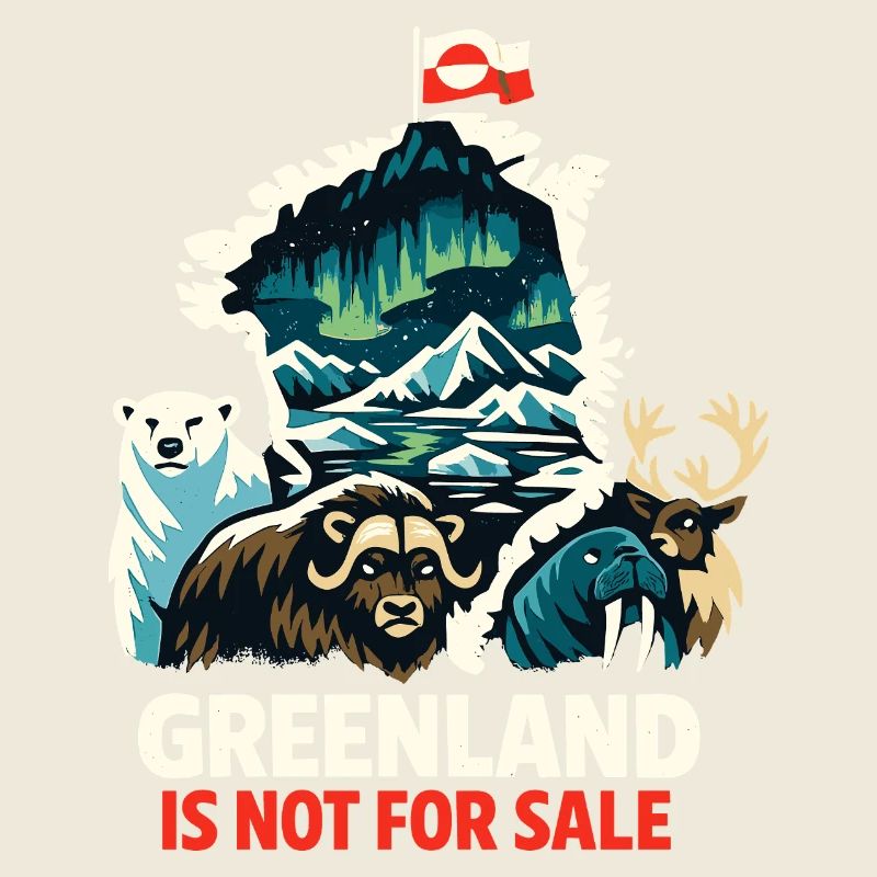 Grönland Flagge Tiere Eisbär Geschenk