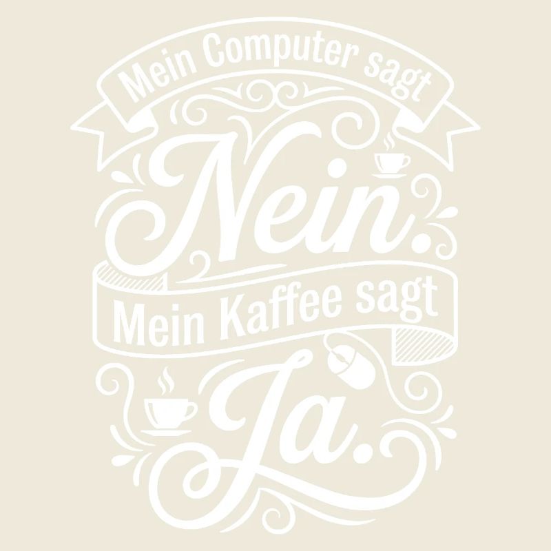 Kaffee gegen Computer Zitat