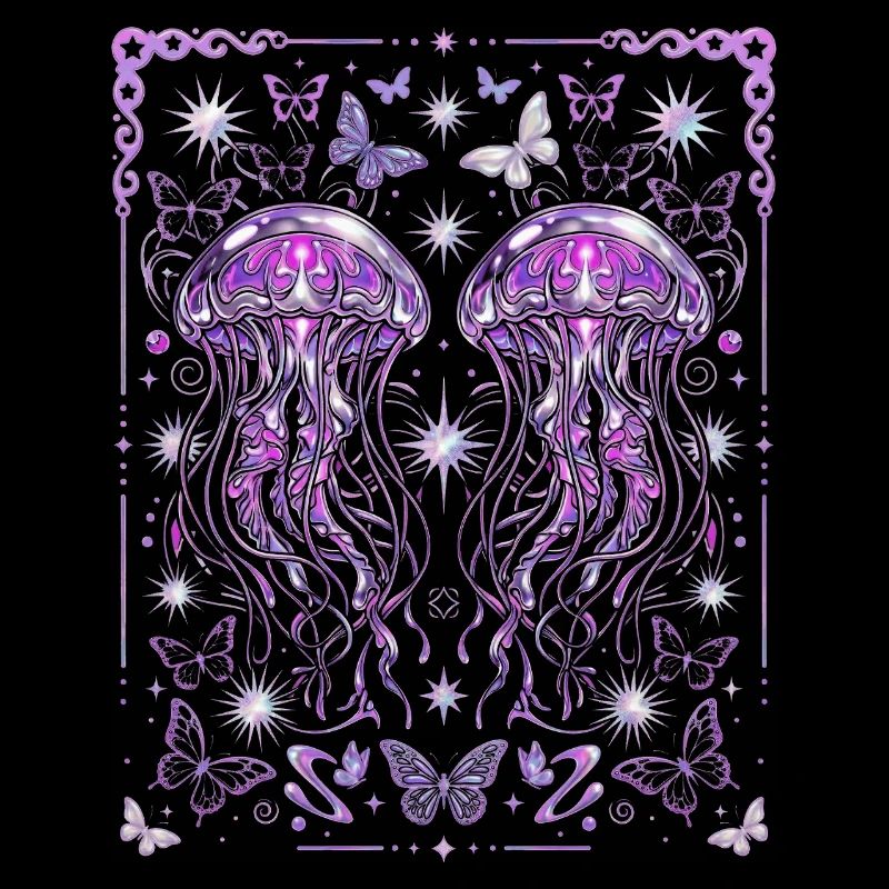 Graphique esthétique de méduse Y2K