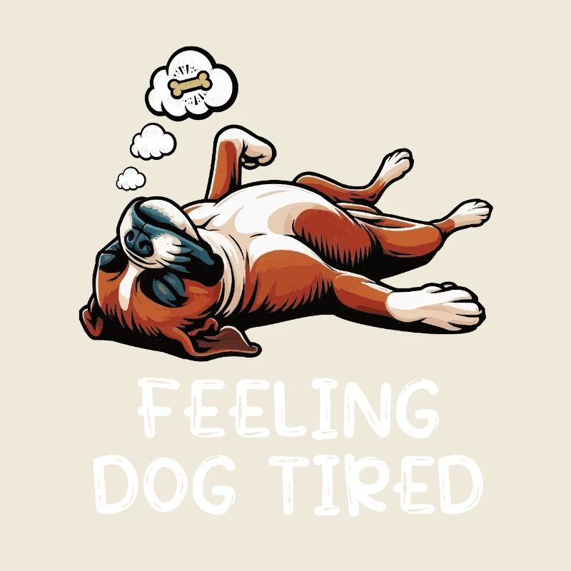 Feeling Dog Tired Boxer Boxerhund Deutscher Boxer 