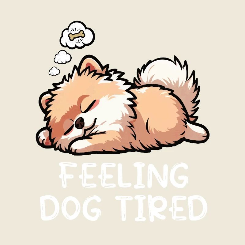 Feeling Dog Tired Zwergspitz Zwergspitze Spitzhund
