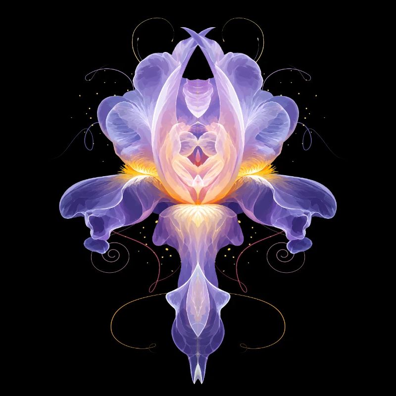 Abstrakte Iris Blüte Leuchtendes Florales Design
