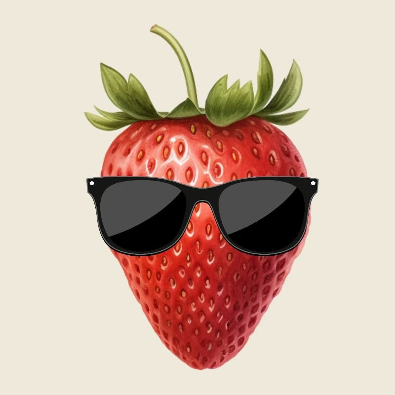 Fraise avec lunettes de soleil