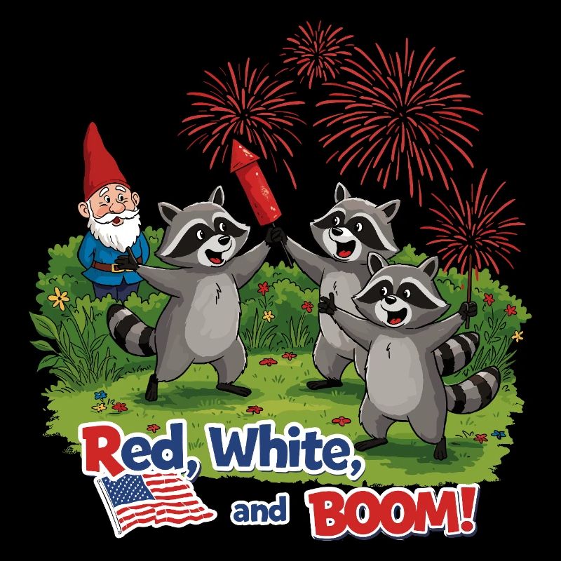 Raccoon 4th of July Fireworks Party