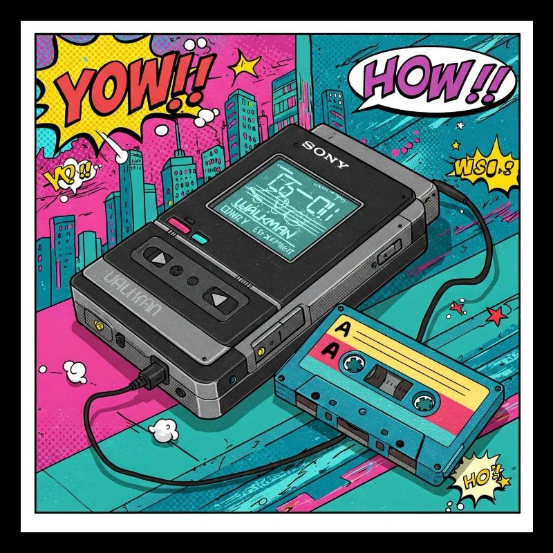 90s vibes: Walkman cult in comic look