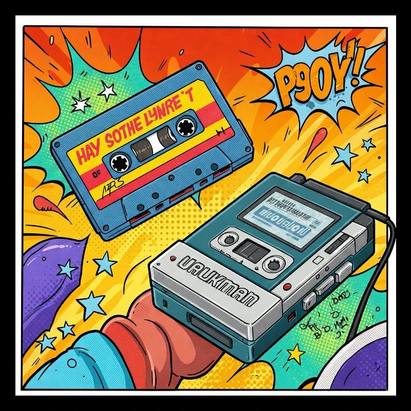 90s vibes: Walkman cult in comic look