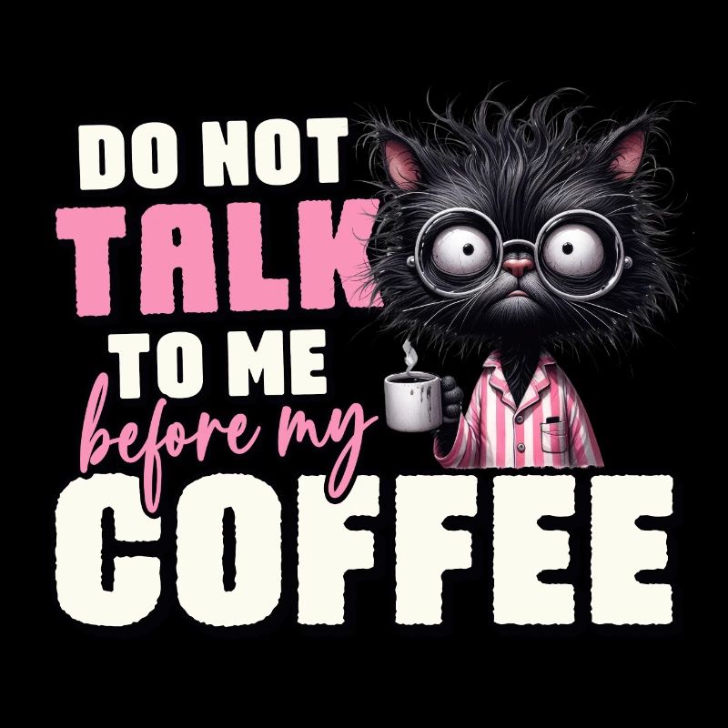 Chat du matin avec du café