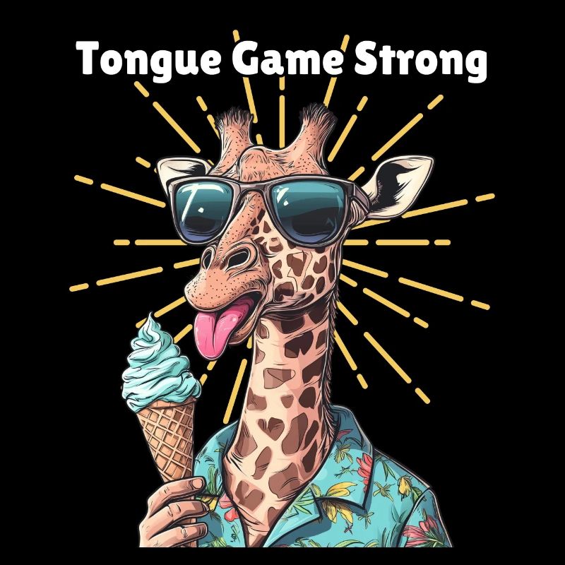 Tongue Game Strong - Lustige Giraffe mit Eis