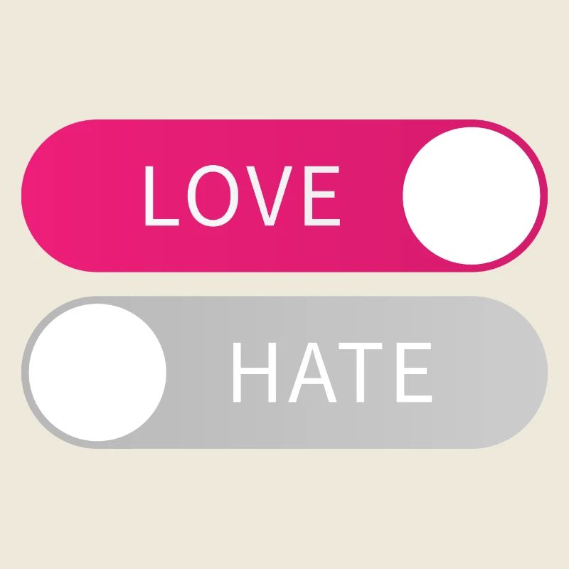 Love On Hate Off Button Liebe an Hass aus Geschenk