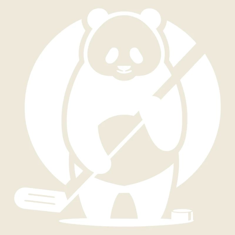 Panda Eishockey Spieler Silhouette
