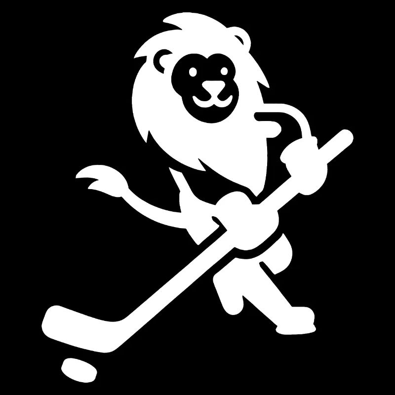 Löwe Wildkatze Eishockeyspieler Silhouette