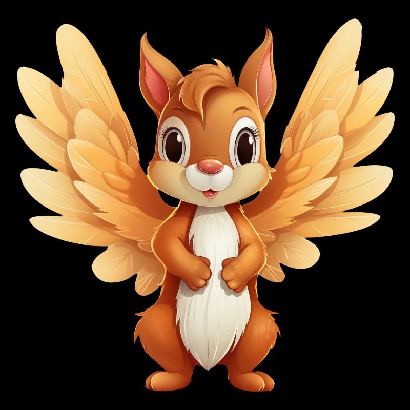 Squirrel Angel - Celestial Animal Design