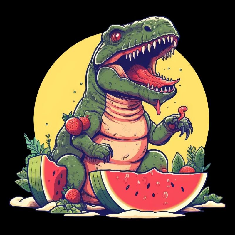 Dino T-Rex au melon et fraise - Sunset Design