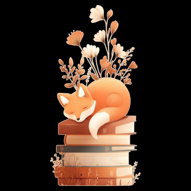 Fuchs auf Bücherstapel