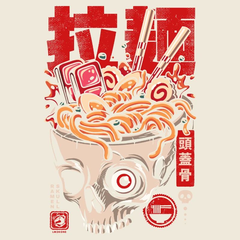 Japan skull ramen noodles