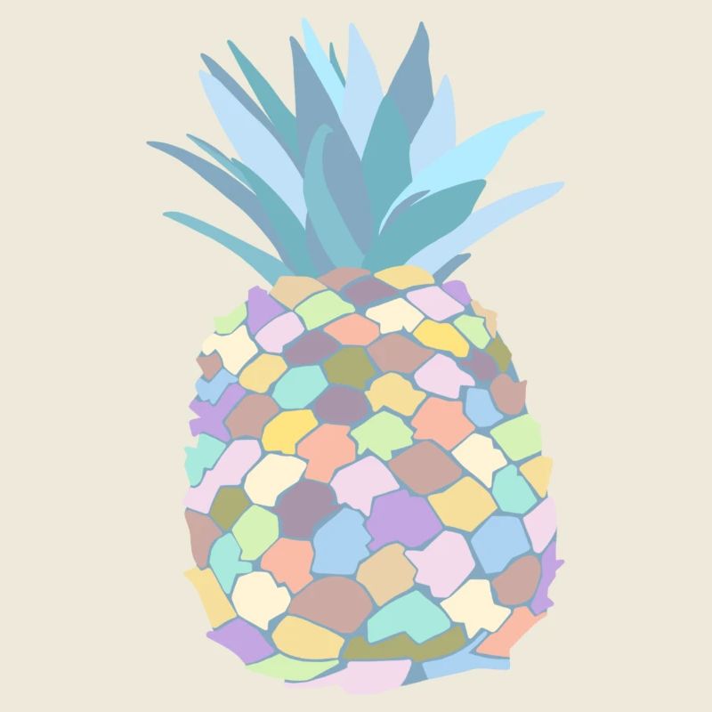 Pastel-coloured pineapple