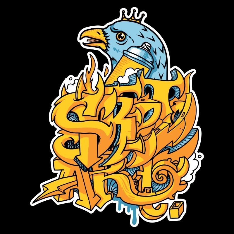 Graffiti Street art mit Adler und Krone