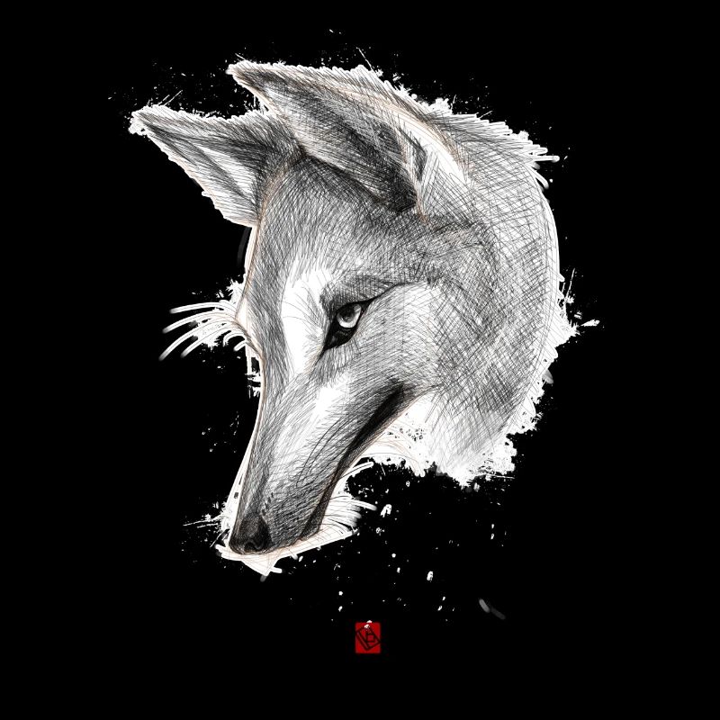 Skizzenhafter Wolf