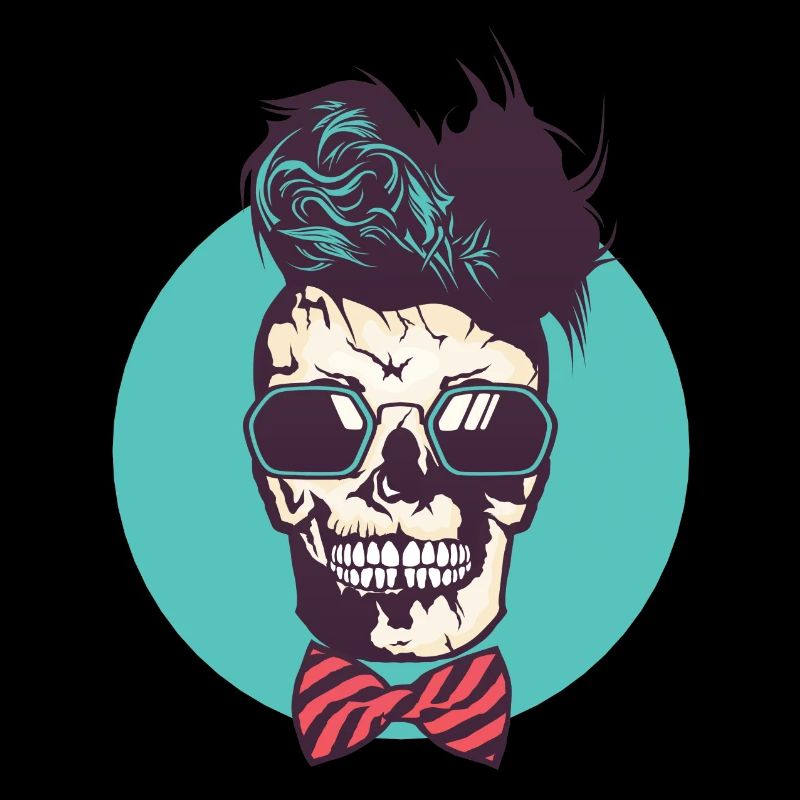 Kopf des Todes Hipster Fliege Schädel Kran lesen