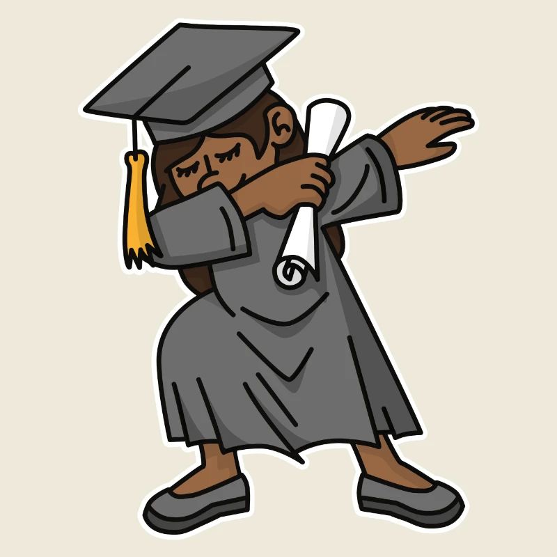 Schwarzes Mädchen Student dab Abschluss Schule