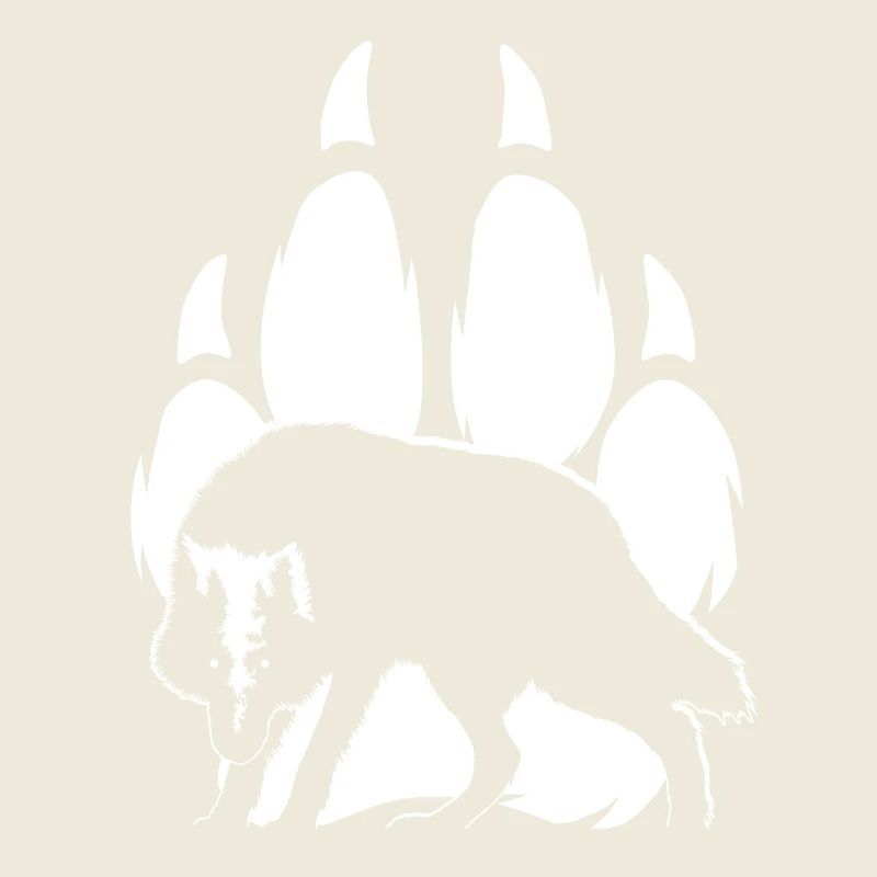 Wolf silhouette and paw