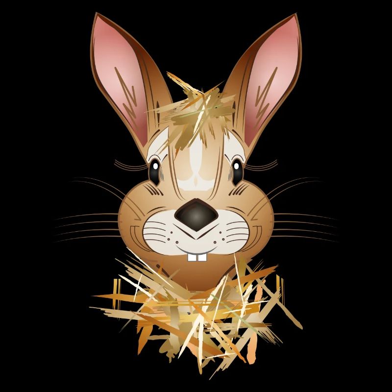 drôle de lapin se cache dans la paille