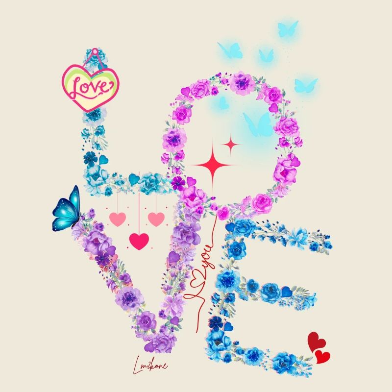 VALENTIN LOVE pink blue