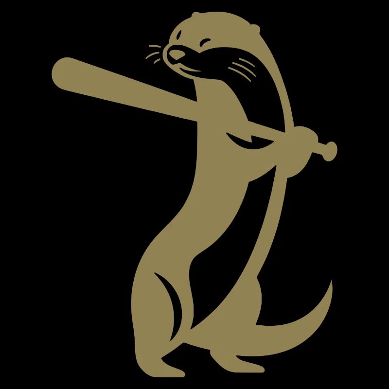 Otter Baseball Silhouette