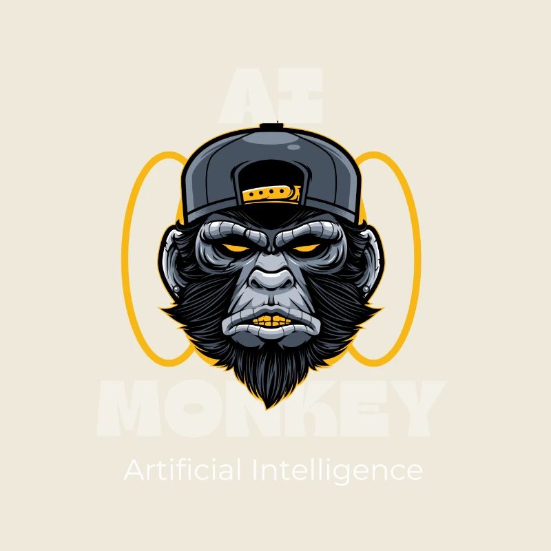 Artful Monkey with AI Theme