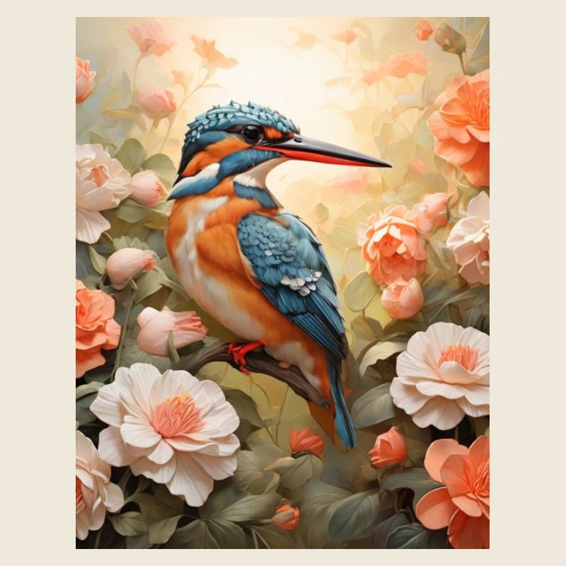 Eisvogel im Blütenmeer