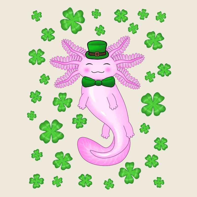 Axolotl de la Saint-Patrick rose