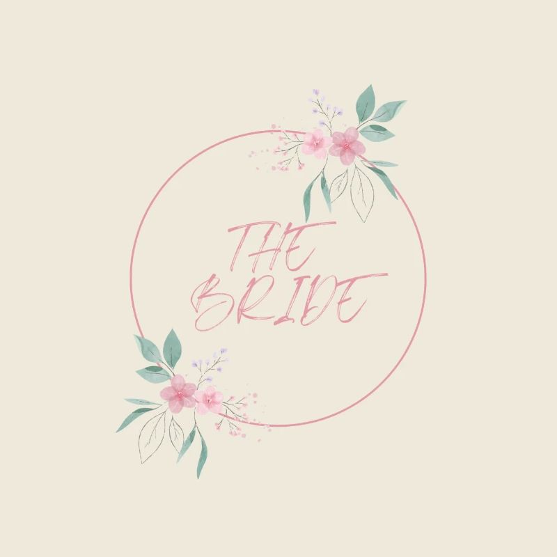 Bride Pink Circle Flowers Plain Vintage