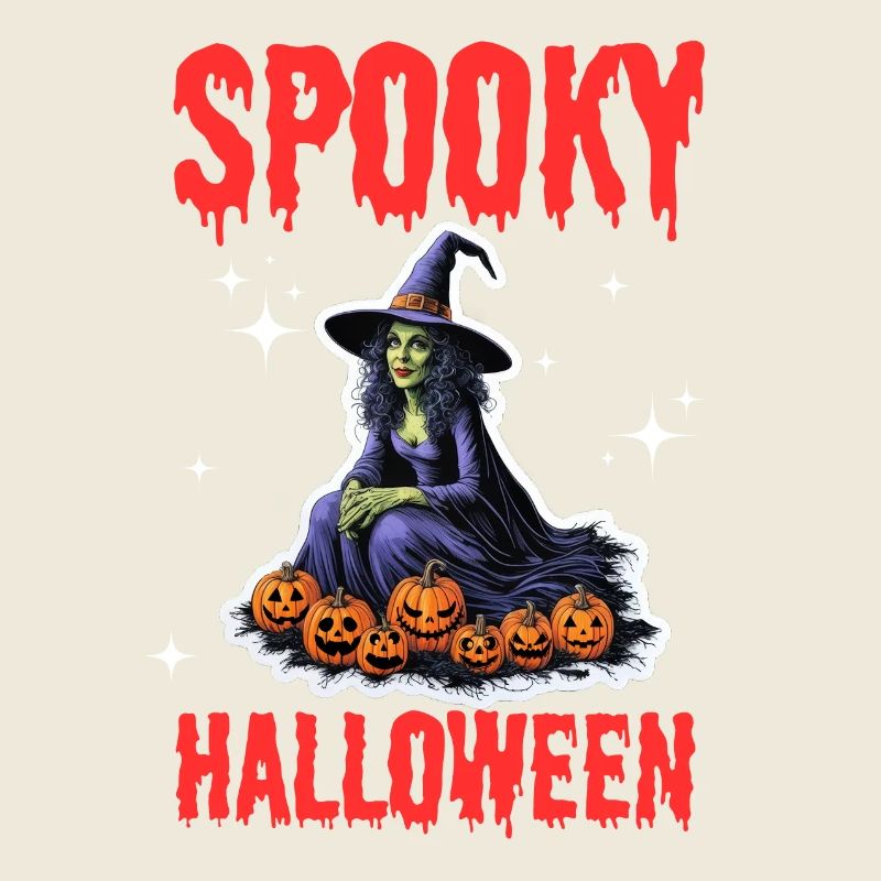 Sorcière d’Halloween effrayante – Conception de sorcière effrayante