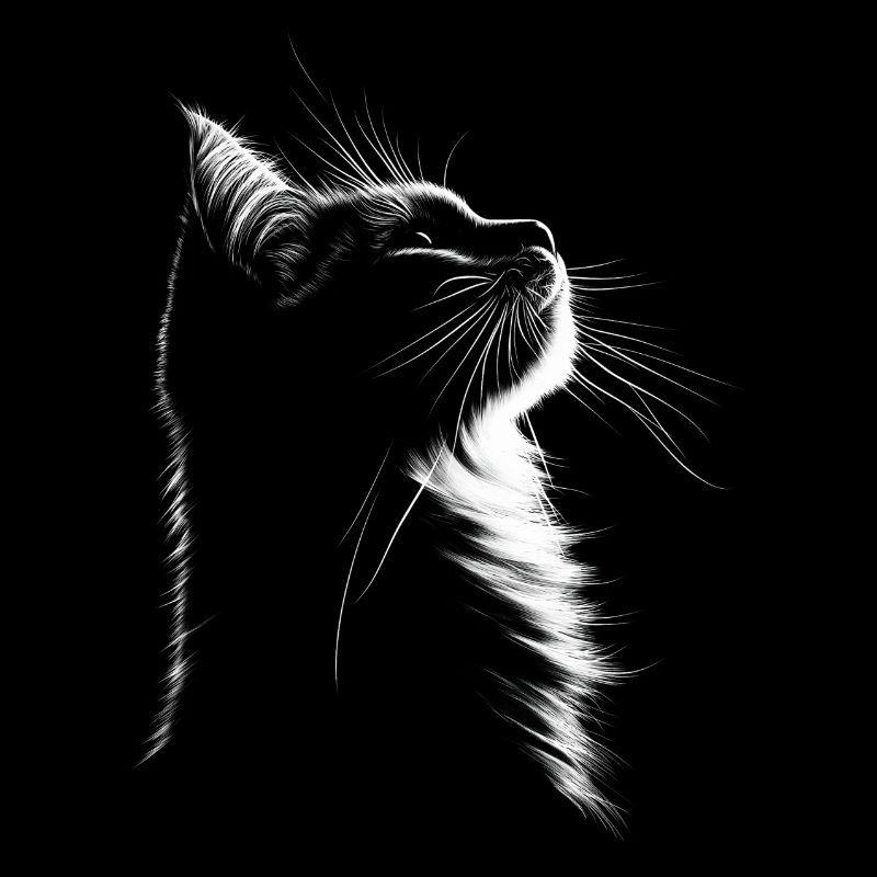 Profil de chat Silhouette Portrait Chats Chaton