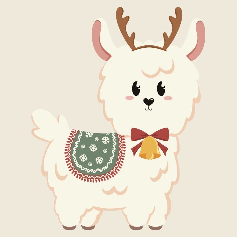 Alpaga blanc pour Noël