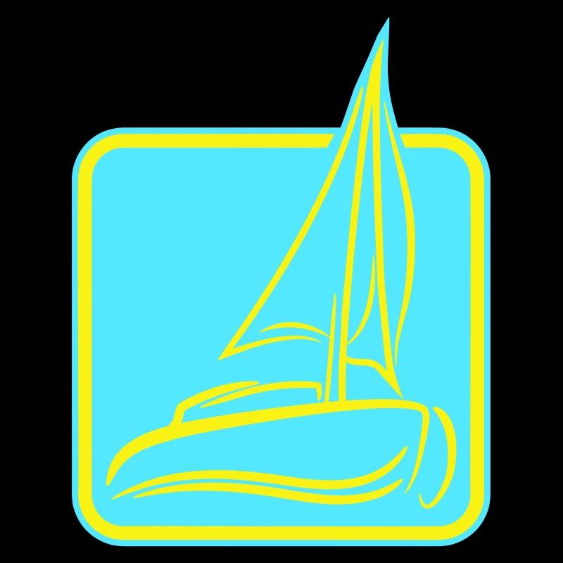 Sailing Logo Icon Square Sailboat Ship