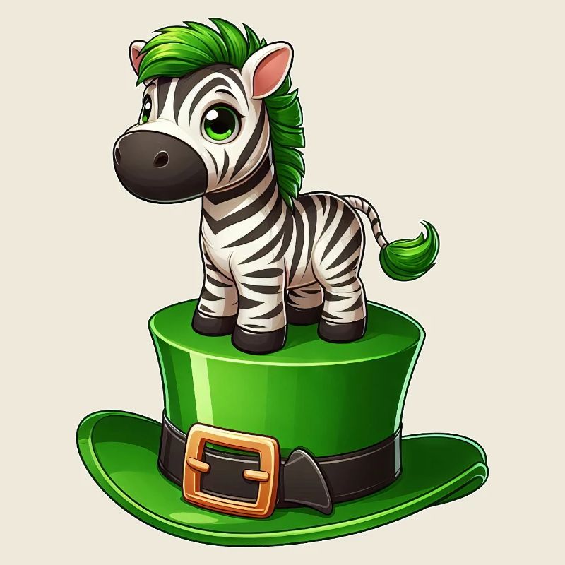 Süßes Zebra St. Patrick's Day Zylinder Kleeblatt