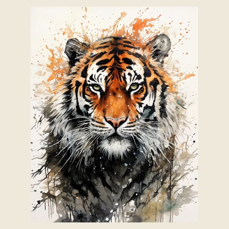 Tigre à l’aquarelle