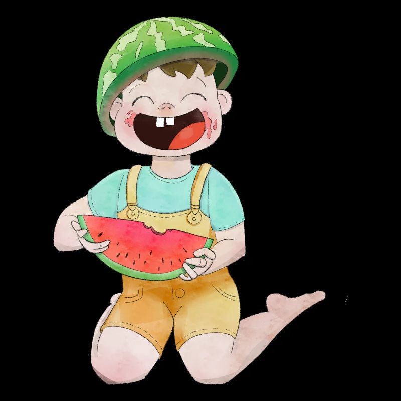 Enfant heureux avec de la pastèque