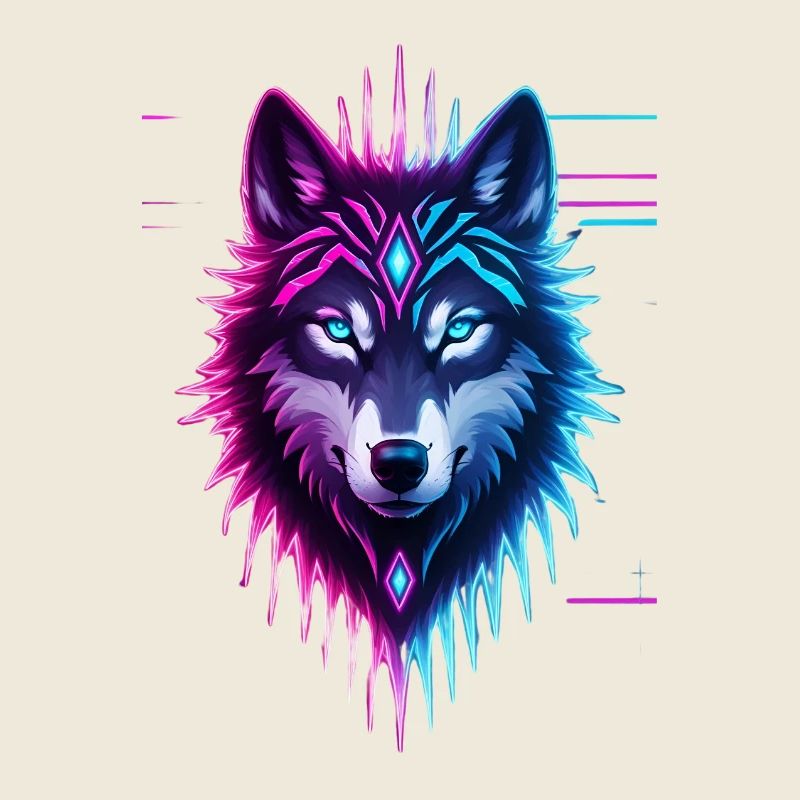 Neon Wolf Crystal Crown
