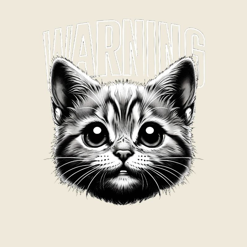 Warning Katze süß Geschenk