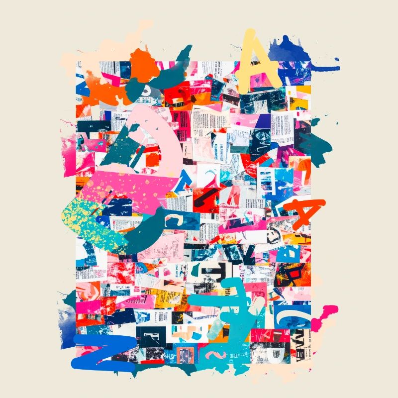 Pattern ,Pop Art , Art,Collage, Art,Newspaper, Typo