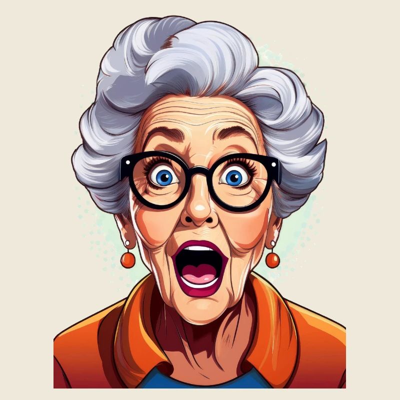 Erstaunte Großmutter