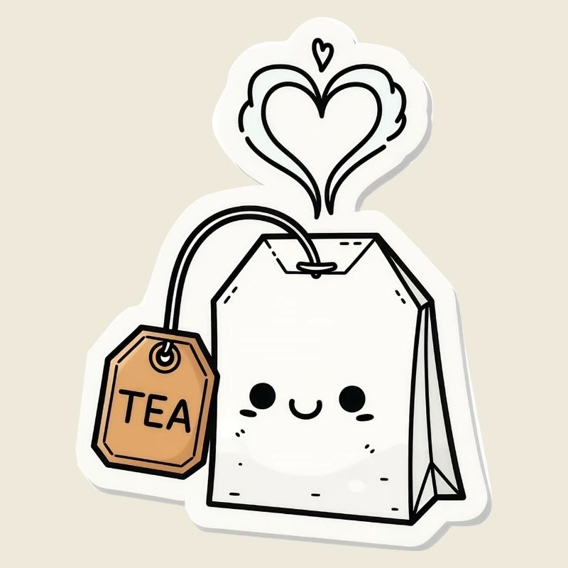 Kawaii Teebeutel mit Herzdampf