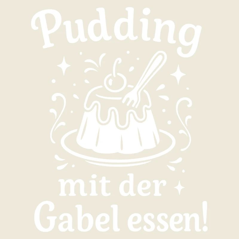 Pudding mit der Gabel Essen