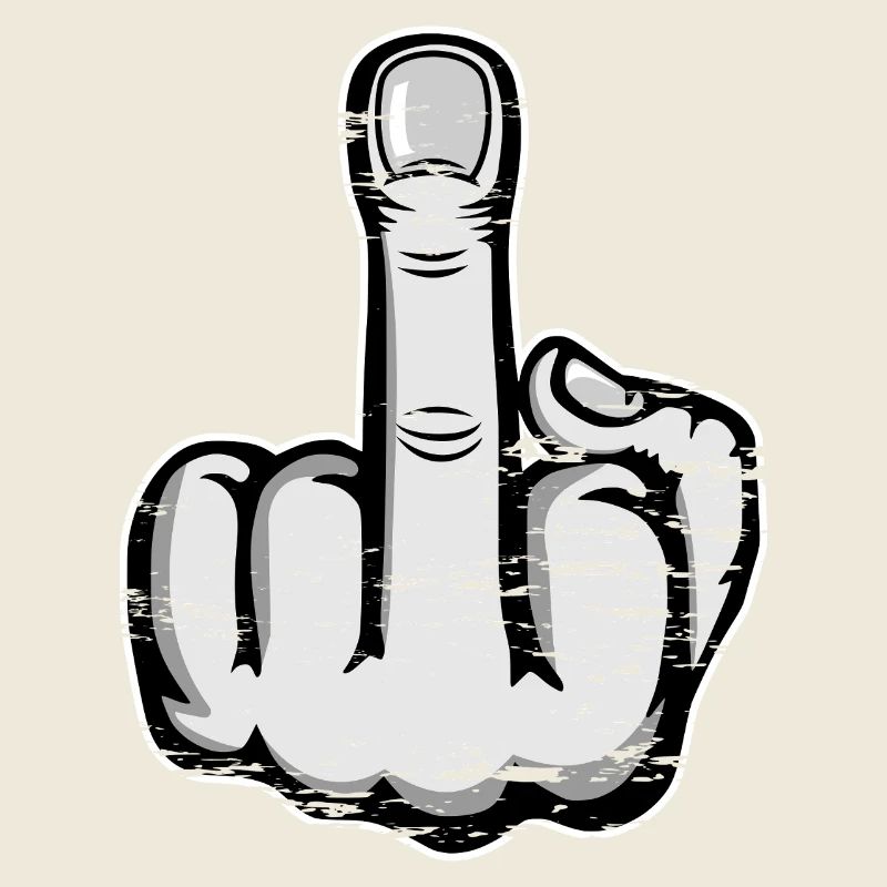 Mittelfinger Stinkefinger Design Grau