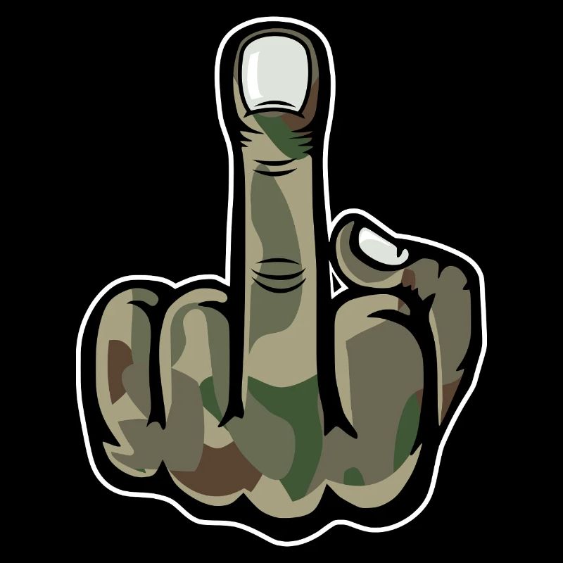 Mittelfinger Stinkefinger Design Armee